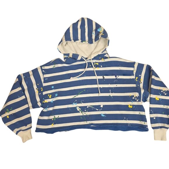 Polo Ralph Lauren Women's Small Cropped Boxy Limited Edition Hoodie Splatter - Picture 1 of 9